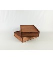 Aged pine wood box 29x24x7 cm. with sliding lid Ref.PF2025T