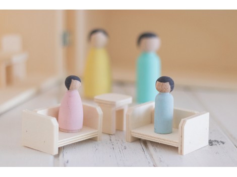 Wooden dollhouse with furniture Ref.AR15702