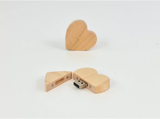 PenDrive de madera Corazón con imán Ref.USBCH6