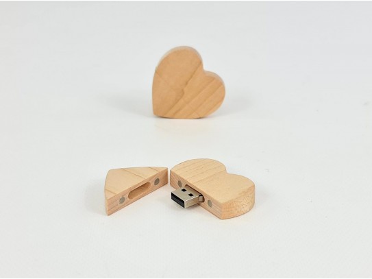 Wooden Heart PenDrive with magnet Ref.USBCH6