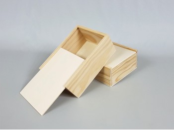 Caja de madera pino 18x12,5x6,5 c/Tapa corredera Ref.PF1015