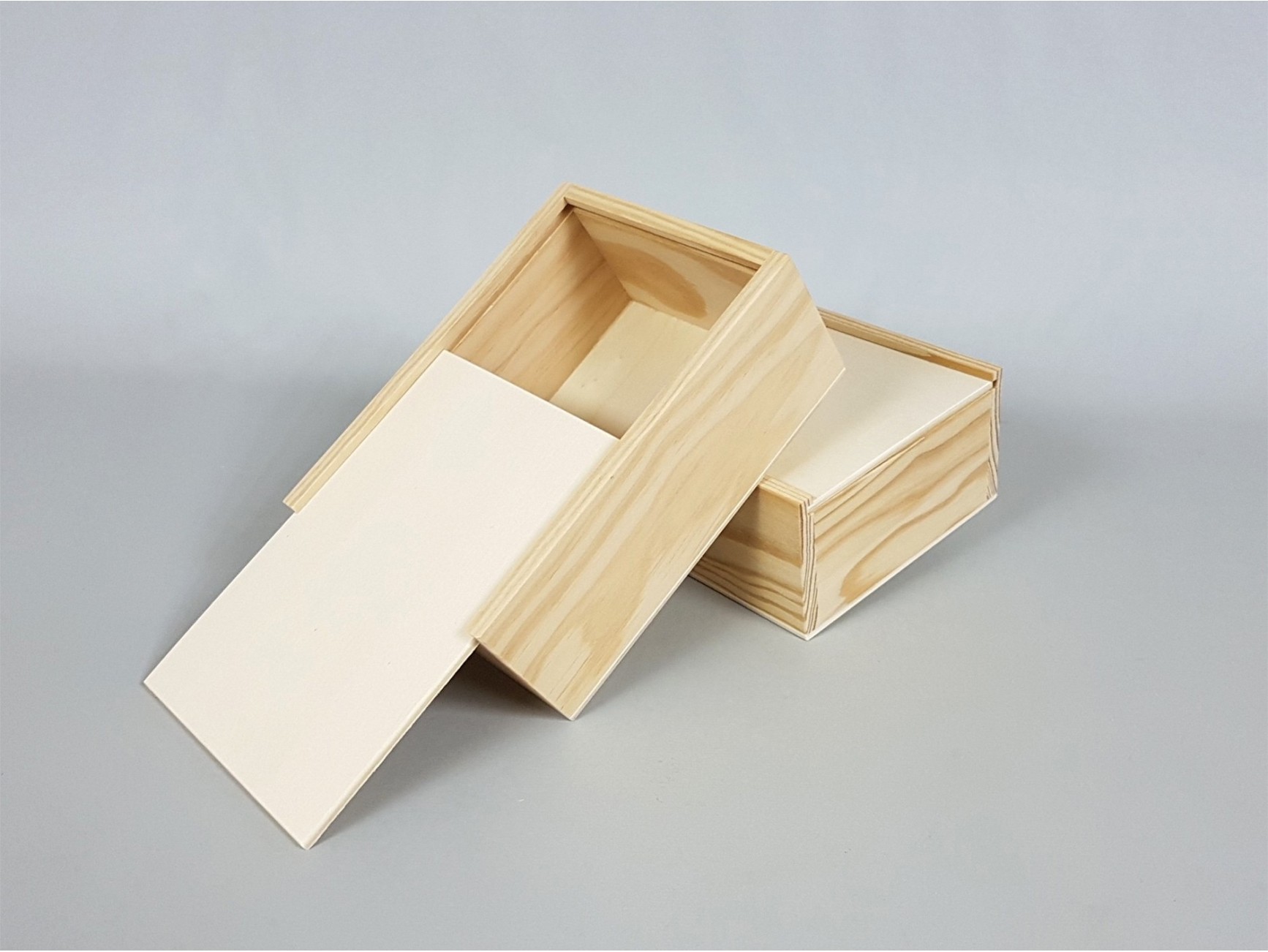 ▷ Caja madera pino para Pen con tapa deslizante - Raillo Imagen