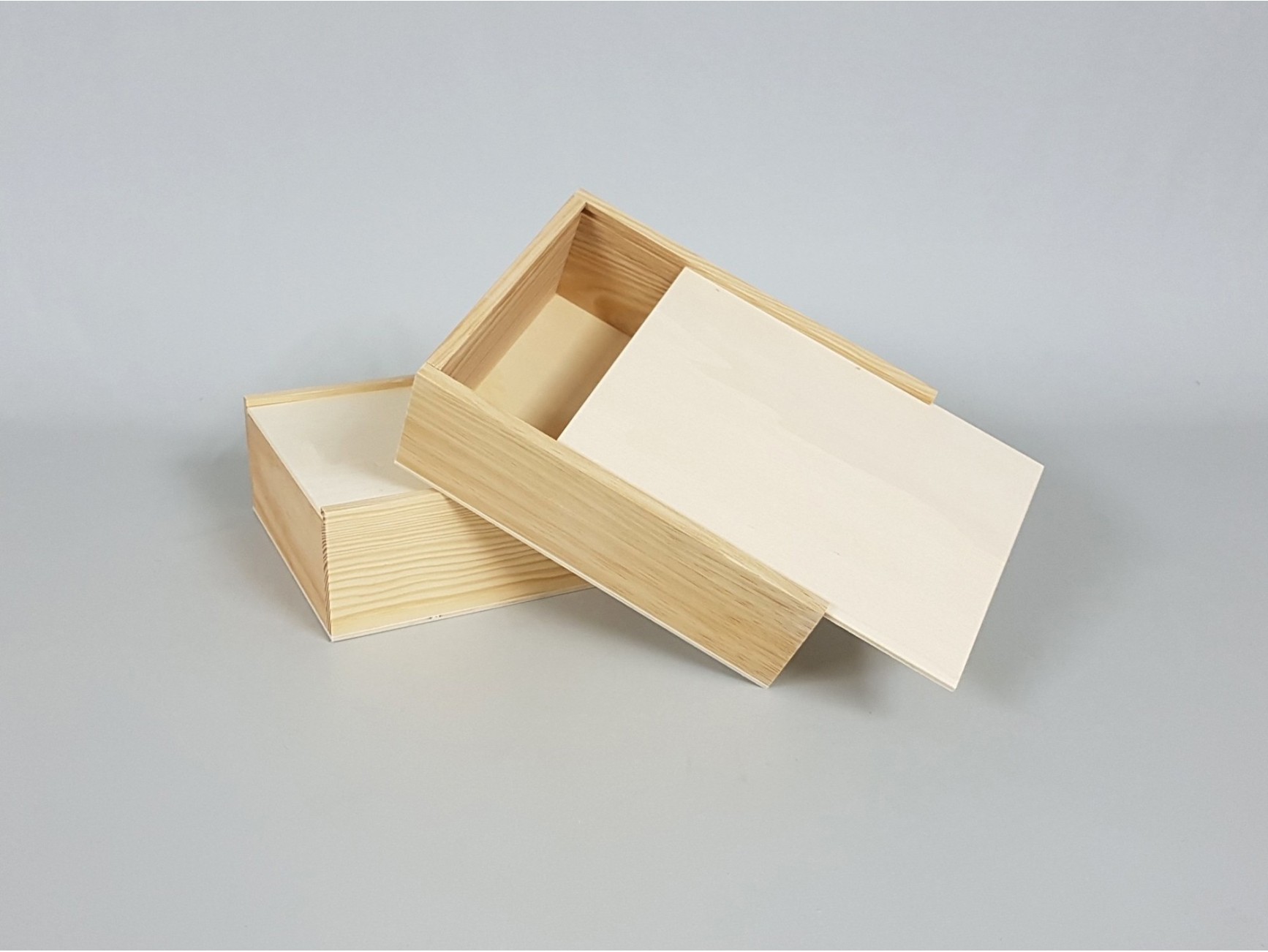 Natural Wooden Slide Box