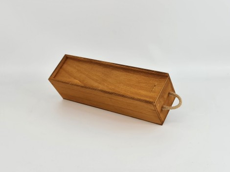 Wooden box 1 Bottle of wine Sliding lid Honey color Ref.P1251CC