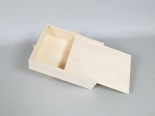 Caja de madera 25x19x6 cm. c/tapa corredera Ref.P1454C4N