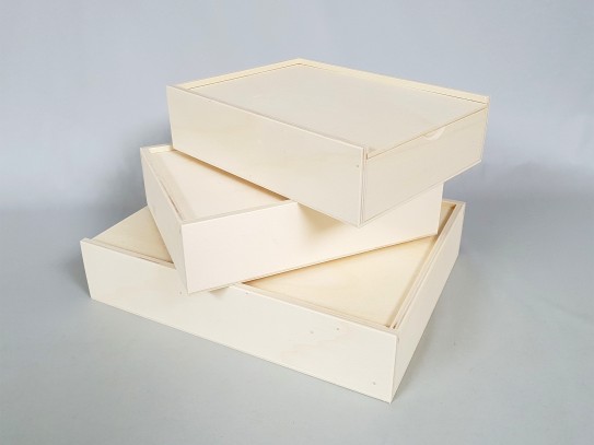 Wooden box 25x19x6 cm. with Sliding cover Ref.P1454C4N