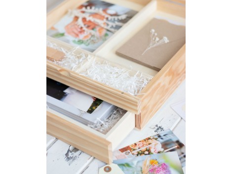 Caja Natural con cajón y divisiones dos medidas Ref.P1454C9B2