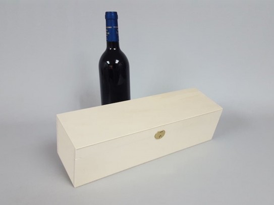 Caja madera 1 Botella vino Bisagra y Broche Ref.1botBB