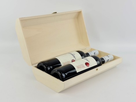 Caja madera octogonal para 2 botellas de vino Ref.P1252CO