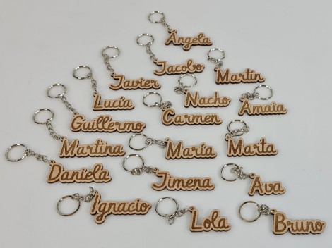 Wooden keychain engraved and cut out with your name Ref. 2112