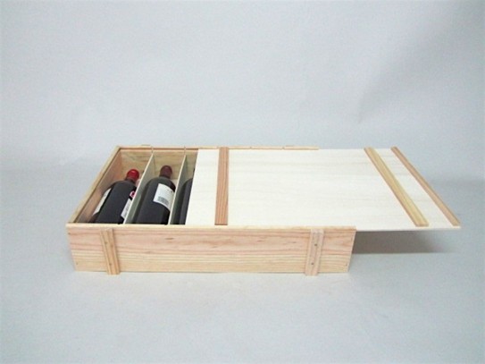 Caja pino 6 Botellas de vino Tipo embalaje Ref.6botTE