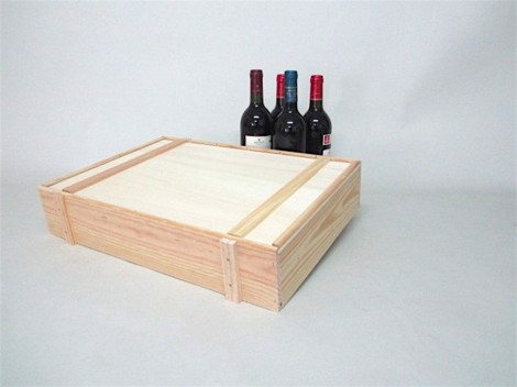 Caja pino 6 Botellas de vino Tipo embalaje Ref.6botTE