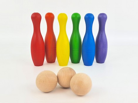Rainbow Wooden Bowling Set Ref.CCTL22