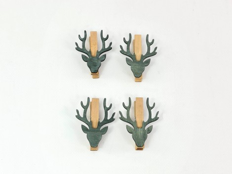 Wooden clothespin with deer head Ref.OP820512