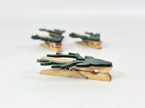 Pinza de madera con cabeza de ciervo Ref.OP820512