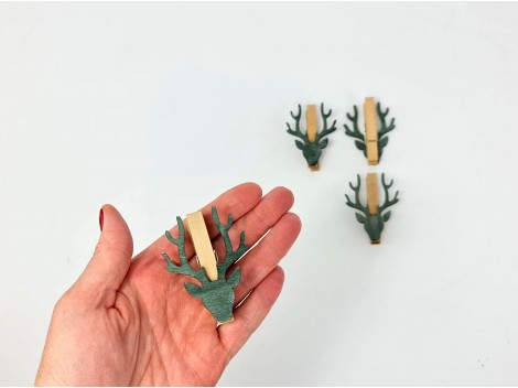 Wooden clothespin with deer head Ref.OP820512