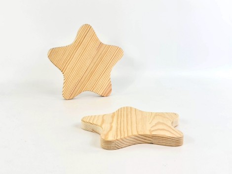 Estrella de madera maciza 24x24x2 cm. Ref.AT11418