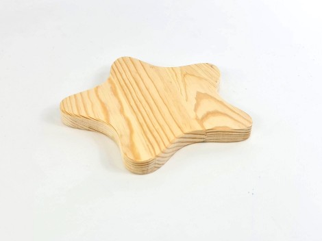 Estrella de madera maciza 24x24x2 cm. Ref.AT11418
