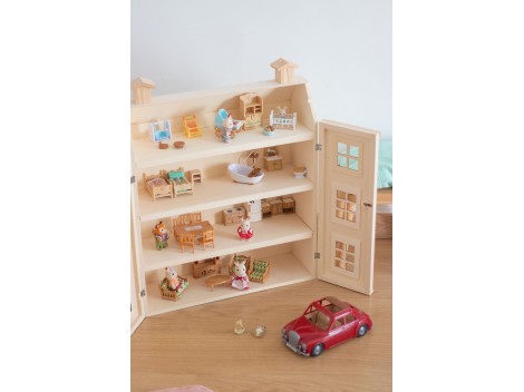 Casita de muñecas de madera rústica Ref.AR12431