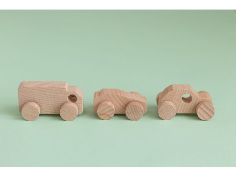 Set 3 Coches de madera minis Ref.CCJD81