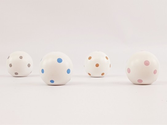 Child handles White Ball 4 cm. Polka Dots Colors