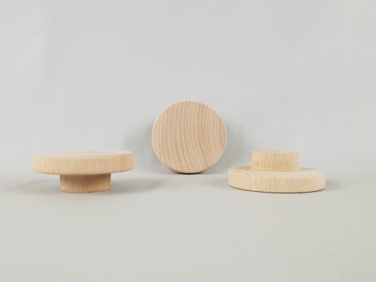 Circle 6 cm children's handles. NATURAL