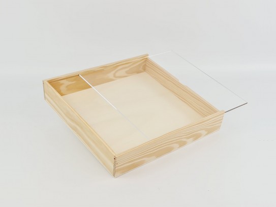 Pine 30x30 Album Box with Methacrylate Lid Ref.P1454C8PS