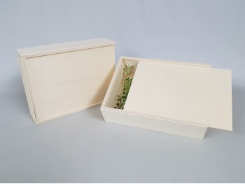 Caja de madera 32x25x6 cm. c/Tapa corredera Ref.P1454C8N
