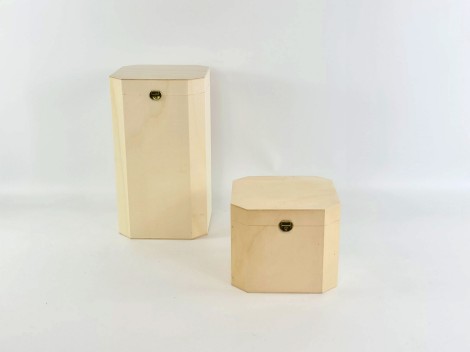 Caja de madera octogonal 2 medidas Ref.P78C