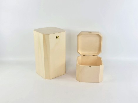 Caja de madera octogonal 2 medidas Ref.P78C