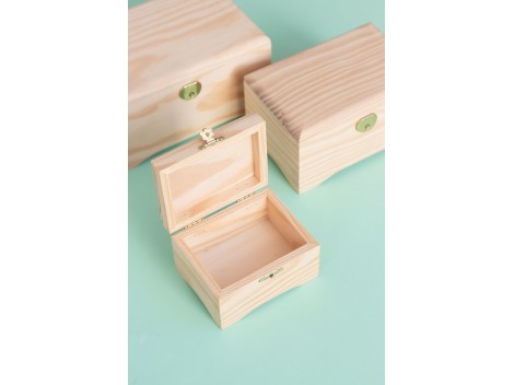 Caja baúl de madera pequeño c/pies 3 medidas Ref.P107P