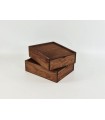 Aged pine wood box 23.5x18.5x7 cm. with sliding lid Ref.PF1520T