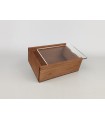 Aged pine wood box 18x12.5x6.5 with Methacrylate lid Ref.PF1015TM