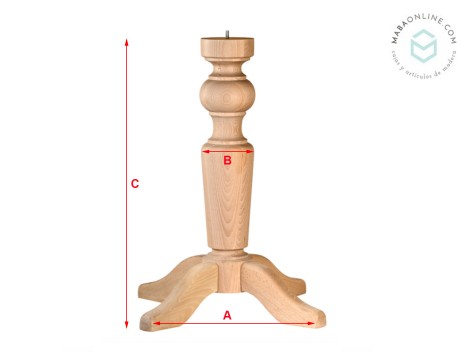 Pata de madera central mesa gruesa 4 patas Ref.ST1500
