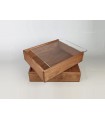 Caja de madera pino Envejecida 29x24x7 cm. c/tapa metacrilato Ref.PF2025TM