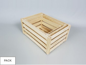 Pine Basket Box Pack 3 measures Ref.A362517-3P