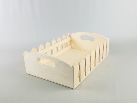 Rectangular wooden tray fences 35x24x11 cm. Ref.P00TG01