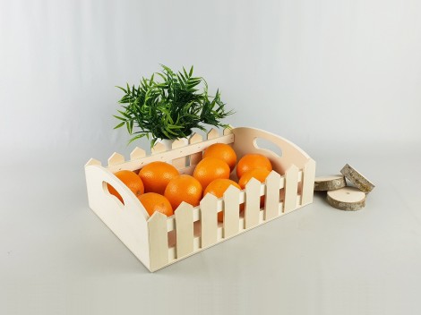 Rectangular wooden tray fences 35x24x11 cm. Ref.P00TG01