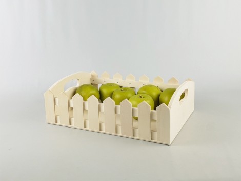 Rectangular wooden tray fences 35x24x11 cm. Ref.P00TG01