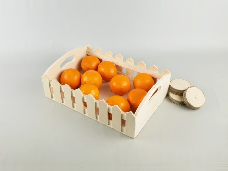 Rectangular wooden tray fences 35x24x11 cm. Ref.P00TG01