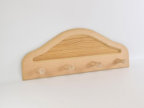 Pine and beech wall coat rack 4 hangers Ref.871