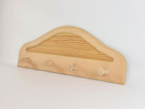 Pine and beech wall coat rack 4 hangers Ref.871