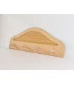 Pine and beech wall coat rack 4 hangers Ref.871