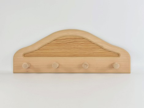 Pine and beech wall coat rack 4 hangers Ref.871