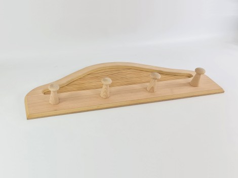 Pine and beech wall coat rack 4 hangers Ref.871