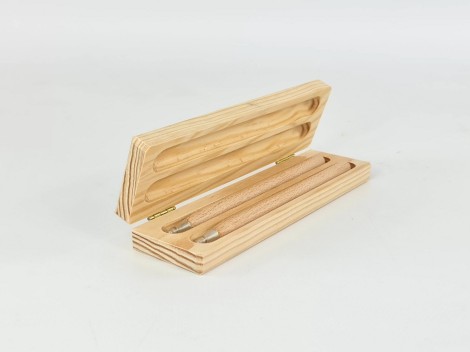 Caja de madera para 2 bolígrafos Ref.P197C03