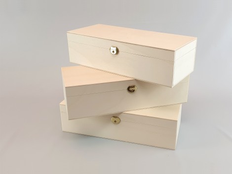 Caja de madera 33x12x8 cm. c/bisagra y broche Ref.C6MF1
