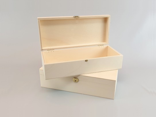 Caja de madera 33x12x8 cm. c/bisagra y broche Ref.C6MF1