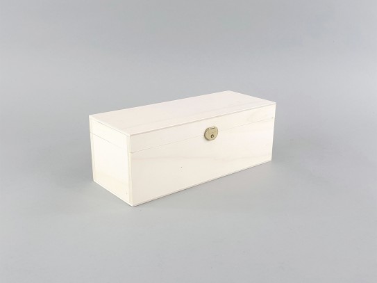 Caja de madera 27x11x10 cm. c/bisagra y broche Ref.C42