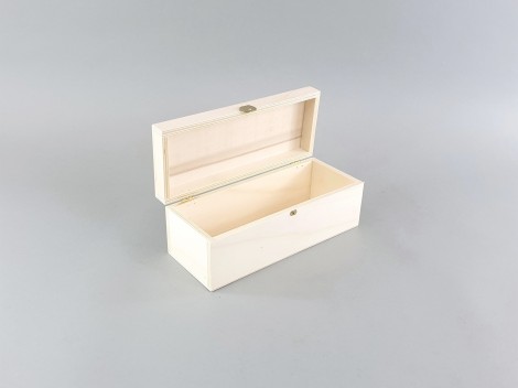 Caja de madera 27x11x10 cm. c/bisagra y broche Ref.C42
